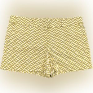 LOFT 4” Gold & White Chevron Shorts - Size 14 - NWOT